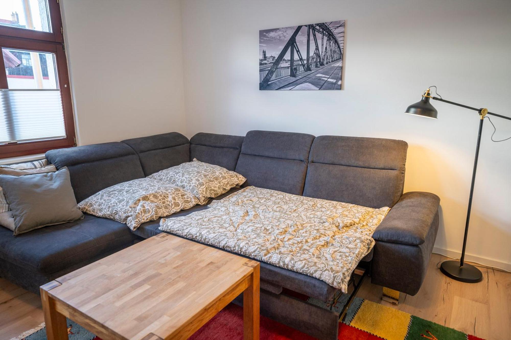 Haus Unterm Mammutbaum - Elberadweg Apartment มัคเดอบวร์ก ภายนอก รูปภาพ